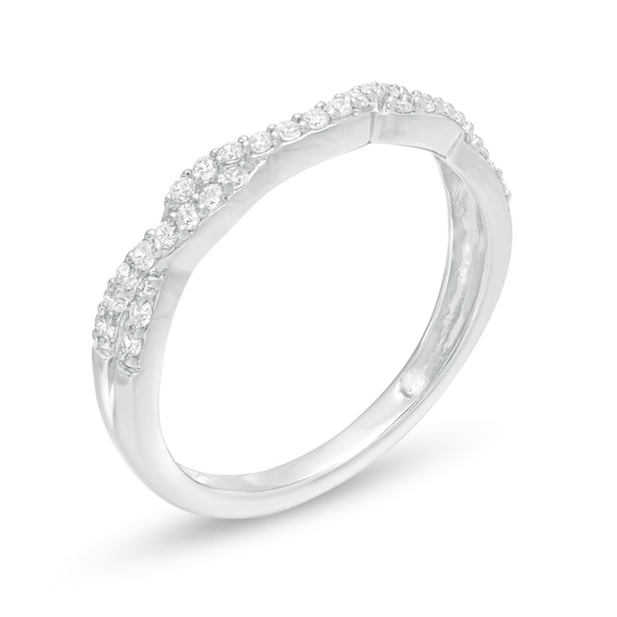 0.20 CT. T.W. Diamond Twist Contour Anniversary Band in 14K White Gold