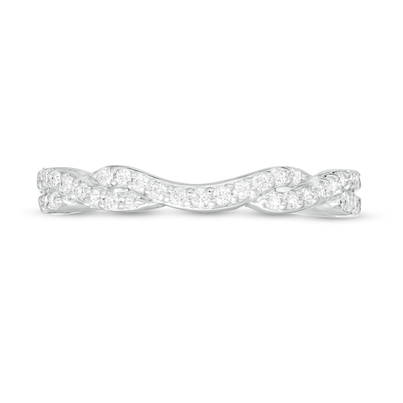 0.20 CT. T.W. Diamond Twist Contour Anniversary Band in 14K White Gold|Peoples Jewellers