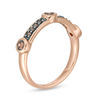 0.18 CT. T.W. Enhanced Champagne Diamond Three Stone Station Stackable Band in 10K Rose Gold