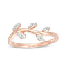 0.115 CT. T.W. Diamond Leaves on Vine Stackable Band in 10K Rose Gold