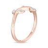 0.115 CT. T.W. Diamond Leaves on Vine Stackable Band in 10K Rose Gold