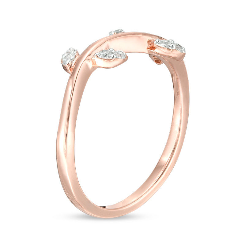 0.115 CT. T.W. Diamond Leaves on Vine Stackable Band in 10K Rose Gold|Peoples Jewellers