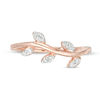 0.115 CT. T.W. Diamond Leaves on Vine Stackable Band in 10K Rose Gold