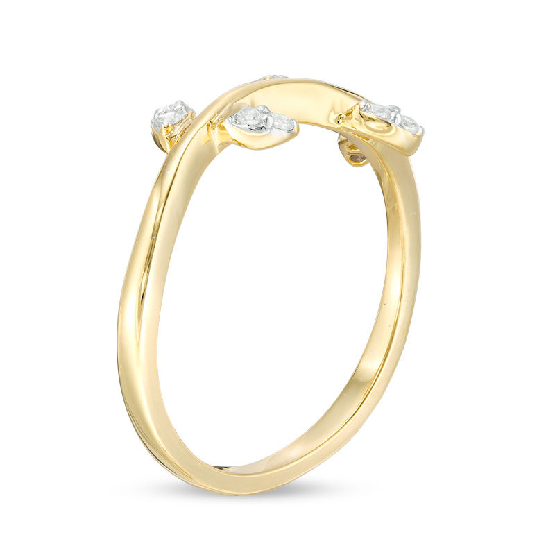 0.115 CT. T.W. Diamond Leaves on Vine Stackable Band in 10K Gold|Peoples Jewellers