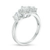 0.80 CT. T.W. Diamond Three Stone Clover Frame Engagement Ring in 10K White Gold