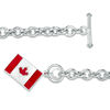 Peoples 100-Year Anniversary Red and White Enamel Canadian Flag Bracelet in Sterling Silver - 8.0"