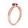 Thumbnail Image 2 of Oval Certified Ruby and Diamond Accent Crossover Split Shank Ring in 10K Rose Gold