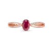 Thumbnail Image 4 of Oval Certified Ruby and Diamond Accent Crossover Split Shank Ring in 10K Rose Gold