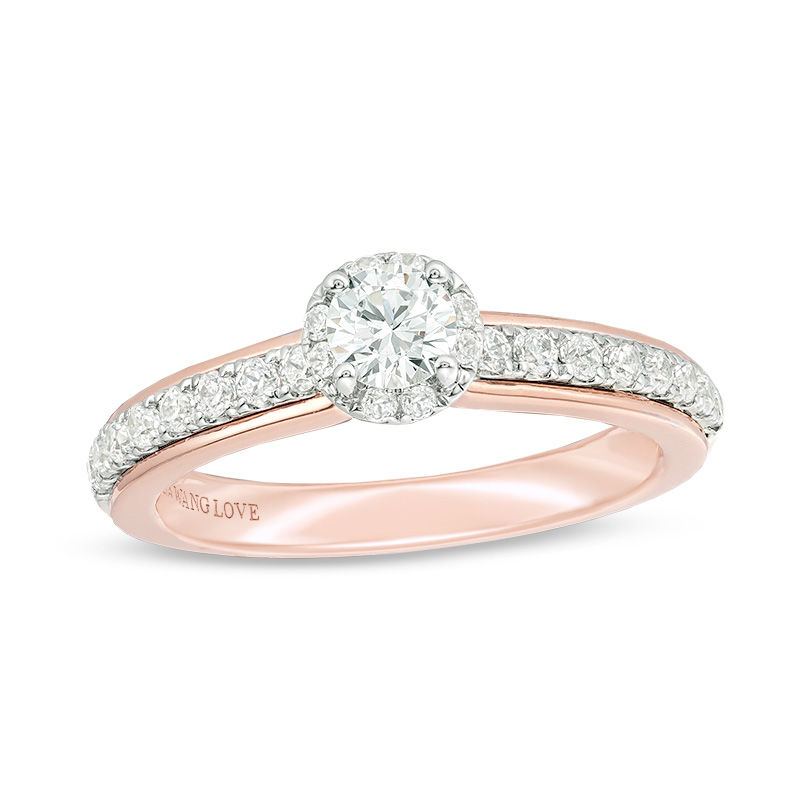 Vera Wang Love Collection 0.60 CT. T.W. Diamond Frame Engagement Ring in 14K Two-Tone Gold|Peoples Jewellers