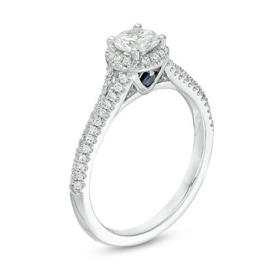 Vera Wang Love Collection 0.70 CT. T.W. Diamond Frame Split Shank Engagement Ring in 14K White Gold