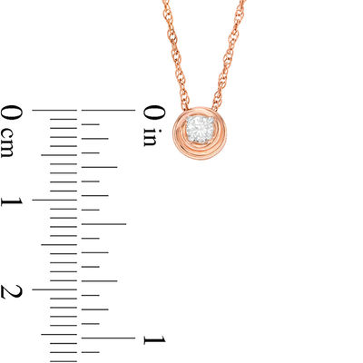 CT. T.W. Diamond Solitaire Swirl Pendant and Stud Earrings Set in 10K Rose Gold