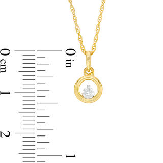 CT. T.W. Diamond Solitaire Floating Circle Pendant and Stud Earrings Set in 10K Gold