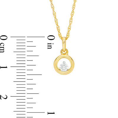 CT. T.W. Diamond Solitaire Floating Circle Pendant and Stud Earrings Set in 10K Gold