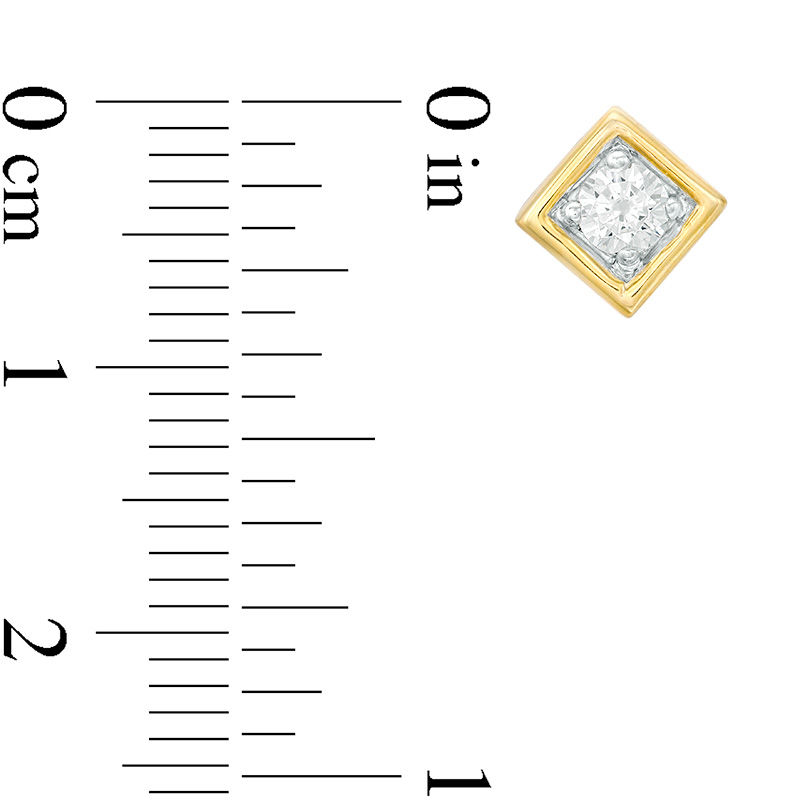 Main Image 3 of 0.45 CT. T.W. Diamond Solitaire Square Pendant and Stud Earrings Set in 10K Gold