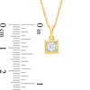 Thumbnail Image 4 of 0.45 CT. T.W. Diamond Solitaire Square Pendant and Stud Earrings Set in 10K Gold