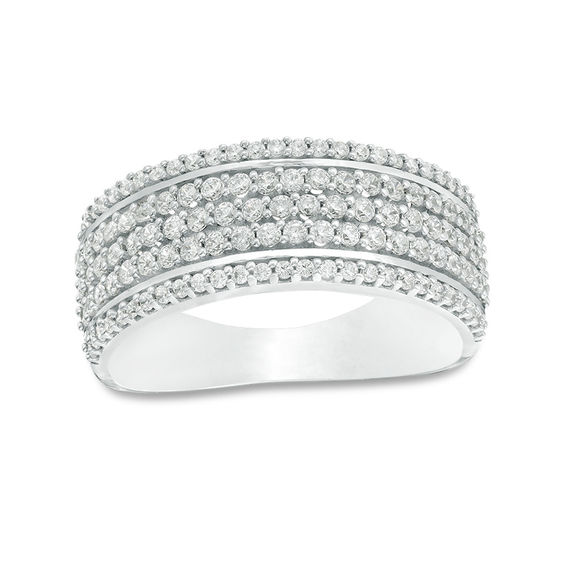 0.69 CT. T.W. Diamond Multi-Row Band in 10K Gold