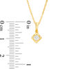Thumbnail Image 2 of 0.23 CT. T.W. Diamond Solitaire Tilted Twist Square Pendant and Stud Earrings Set in 10K Gold