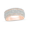 0.69 CT. T.W. Diamond Multi-Row Band in 10K Rose Gold