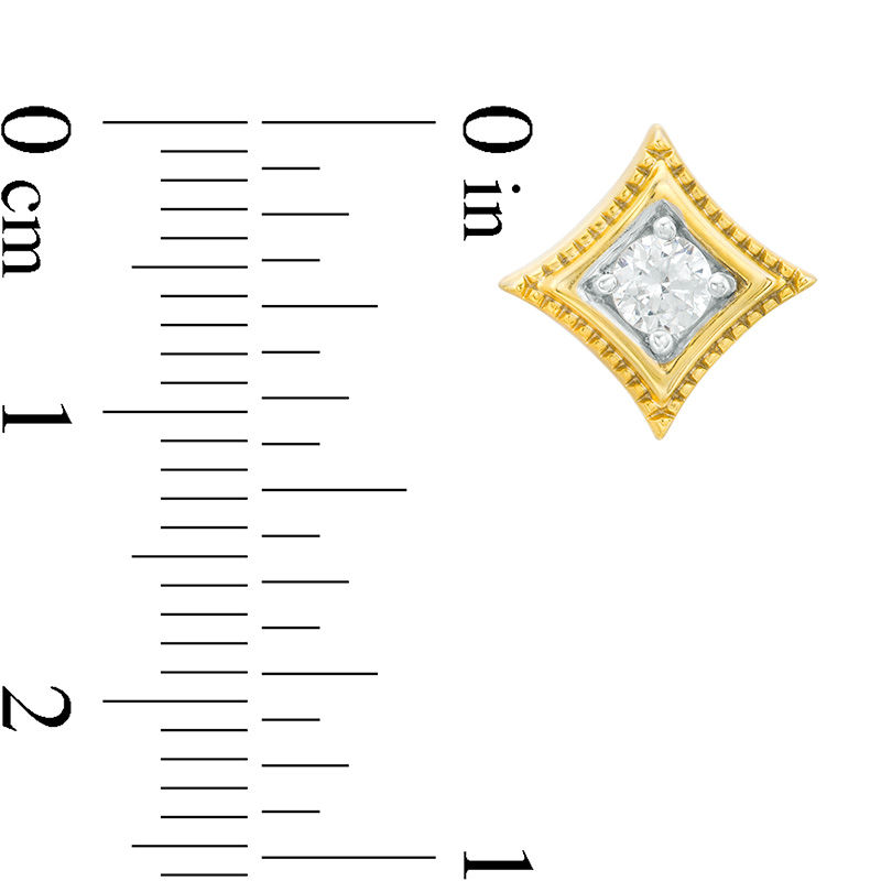 Main Image 2 of 0.45 CT. T.W. Diamond Solitaire Concave Square Vintage-Style Pendant and Stud Earrings Set in 10K Gold