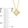 Thumbnail Image 3 of 0.45 CT. T.W. Diamond Solitaire Concave Square Vintage-Style Pendant and Stud Earrings Set in 10K Gold