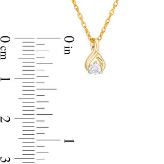 CT. T.W. Diamond Solitaire Twist Pendant and Stud Earrings Set in 10K Gold