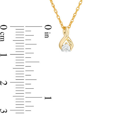 CT. T.W. Diamond Solitaire Twist Pendant and Stud Earrings Set in 10K Gold