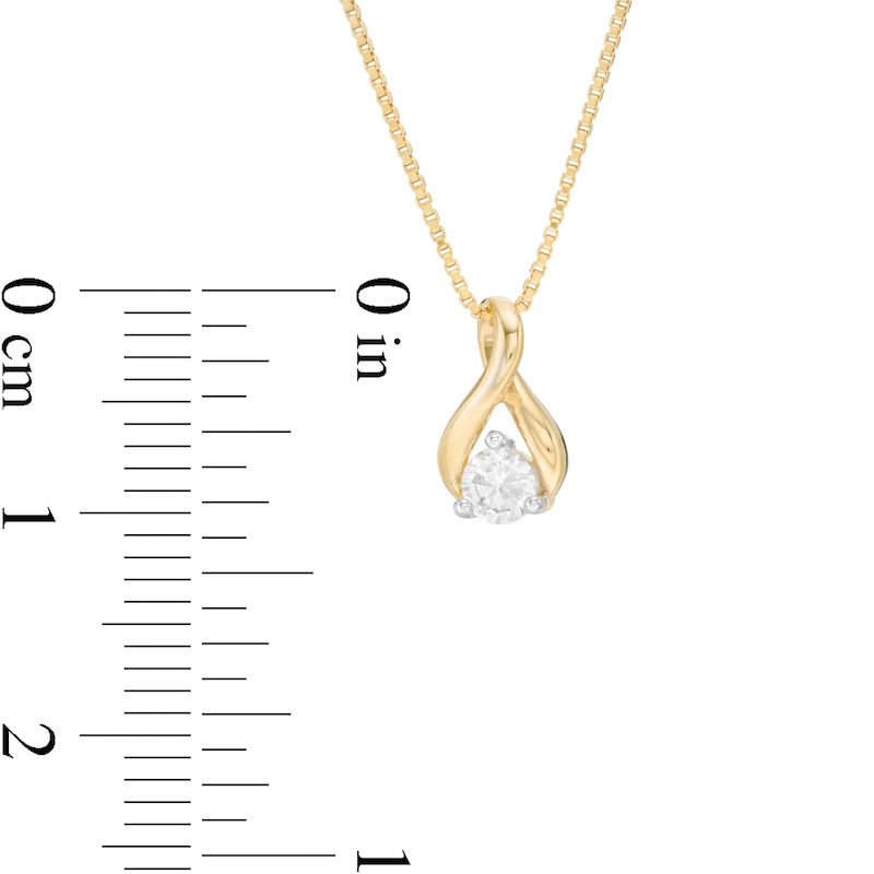 Main Image 3 of 0.45 CT. T.W. Diamond Solitaire Twist Pendant and Stud Earrings Set in 10K Gold