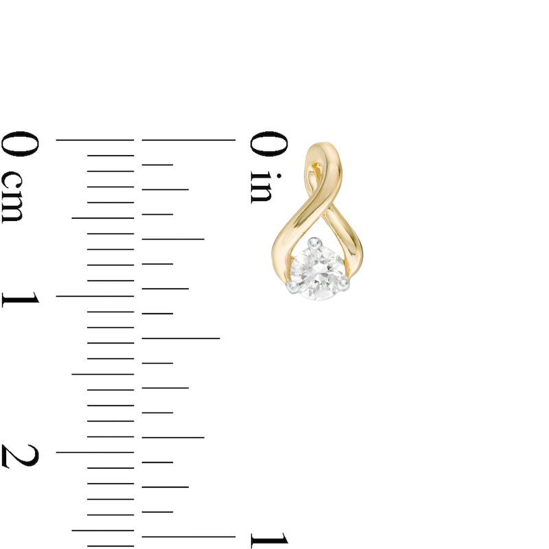 Main Image 4 of 0.45 CT. T.W. Diamond Solitaire Twist Pendant and Stud Earrings Set in 10K Gold