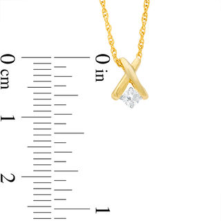 CT. T.W. Diamond Solitaire "X" Pendant and Stud Earrings Set in 10K Gold