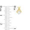 Thumbnail Image 3 of 0.45 CT. T.W. Diamond Solitaire &quot;X&quot; Pendant and Stud Earrings Set in 10K Gold