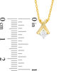 Thumbnail Image 4 of 0.45 CT. T.W. Diamond Solitaire &quot;X&quot; Pendant and Stud Earrings Set in 10K Gold