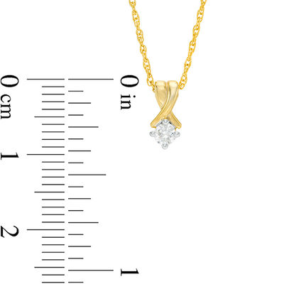 CT. T.W. Diamond Solitaire Crossover Pendant and Stud Earrings Set in 10K Gold