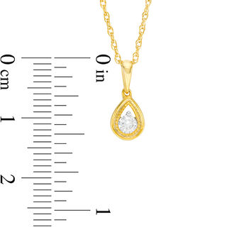 0.23 CT. T.W. Diamond Beaded Open Frame Solitaire Teardrop Pendant and Stud Earrings Set in 10K Gold