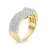 Thumbnail Image 2 of 0.95 CT. T.W. Diamond Multi-Row Chevron Band in 10K Gold