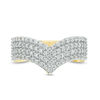 Thumbnail Image 3 of 0.95 CT. T.W. Diamond Multi-Row Chevron Band in 10K Gold