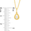 0.45 CT. T.W. Diamond Beaded Solitaire Teardrop Pendant and Stud Earrings Set in 10K Gold