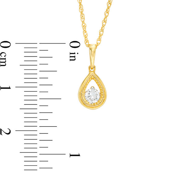 0.45 CT. T.W. Diamond Beaded Solitaire Teardrop Pendant and Stud Earrings Set in 10K Gold