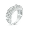 Thumbnail Image 3 of 0.95 CT. T.W. Diamond Multi-Row Chevron Band in 10K White Gold