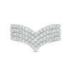 Thumbnail Image 4 of 0.95 CT. T.W. Diamond Multi-Row Chevron Band in 10K White Gold