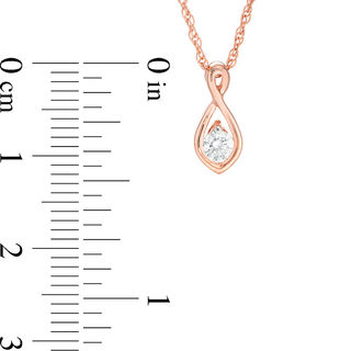 CT. T.W. Diamond Solitaire Flame Twist Pendant and Stud Earrings Set in 10K Rose Gold