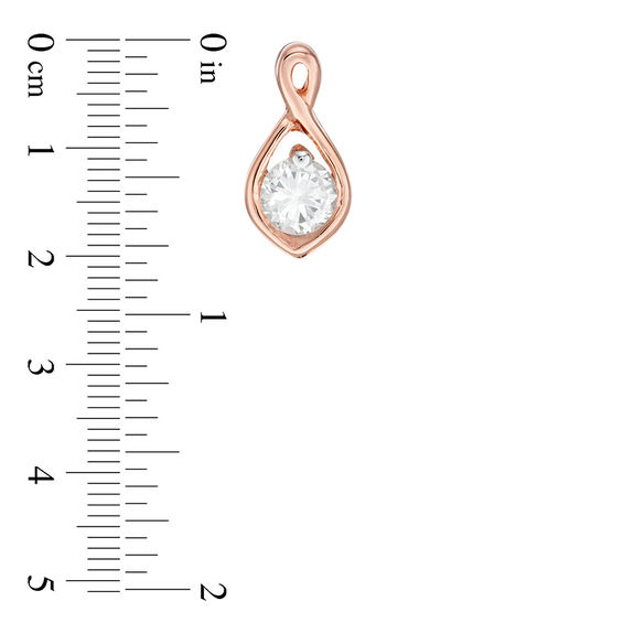 CT. T.W. Diamond Solitaire Flame Twist Pendant and Stud Earrings Set in 10K Rose Gold