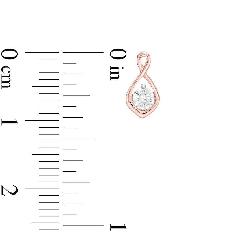 Main Image 4 of 0.45 CT. T.W. Diamond Solitaire Flame Twist Pendant and Stud Earrings Set in 10K Rose Gold