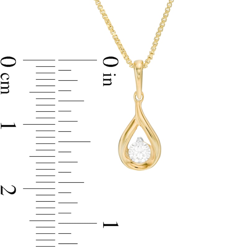 Main Image 3 of 0.45 CT. T.W. Diamond Solitaire Teardrop Flame Pendant and Stud Earrings Set in 10K Gold