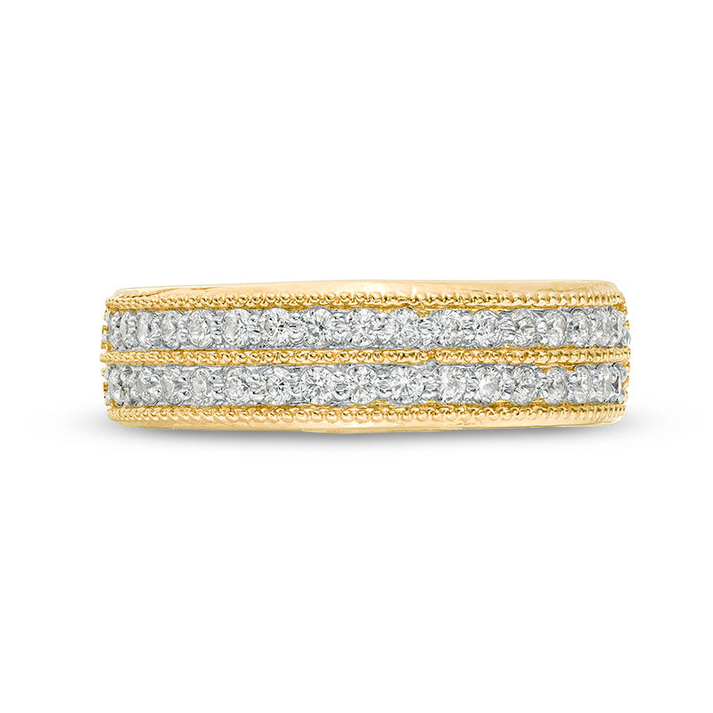0.45 CT. T.W. Diamond Double Row Vintage-Style Anniversary Band in 10K Gold|Peoples Jewellers