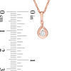 CT. T.W. Diamond Solitaire Teardrop Flame Pendant and Stud Earrings Set in 10K Rose Gold