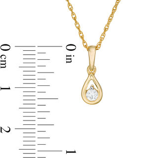 CT. T.W. Diamond Solitaire Teardrop Pendant and Stud Earrings Set in 10K Gold