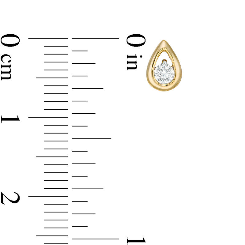 Main Image 3 of 0.23 CT. T.W. Diamond Solitaire Teardrop Pendant and Stud Earrings Set in 10K Gold