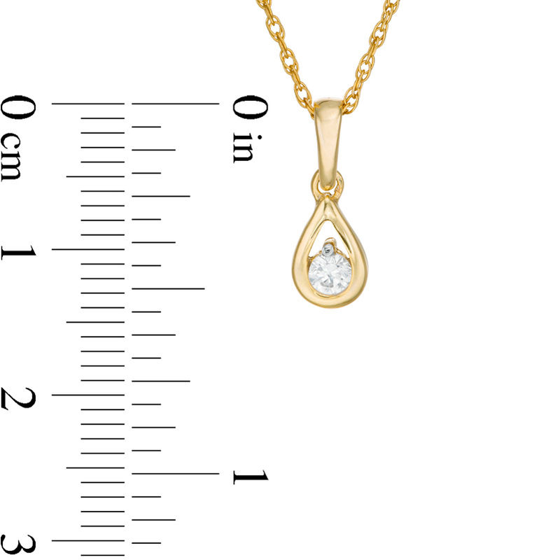 0.23 CT. T.W. Diamond Solitaire Teardrop Pendant and Stud Earrings Set in 10K Gold