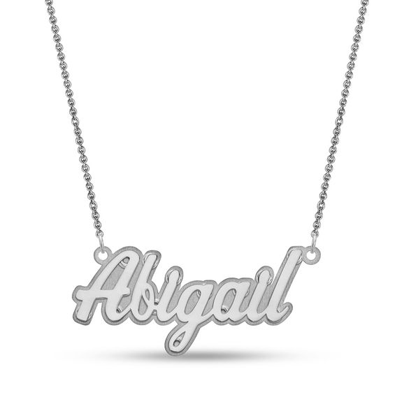 Embossed Script Name Plate Necklace (1 Name) | Peoples Jewellers
