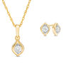 Thumbnail Image 0 of 0.23 CT. T.W. Diamond Solitaire Flame Pendant and Stud Earrings Set in 10K Gold